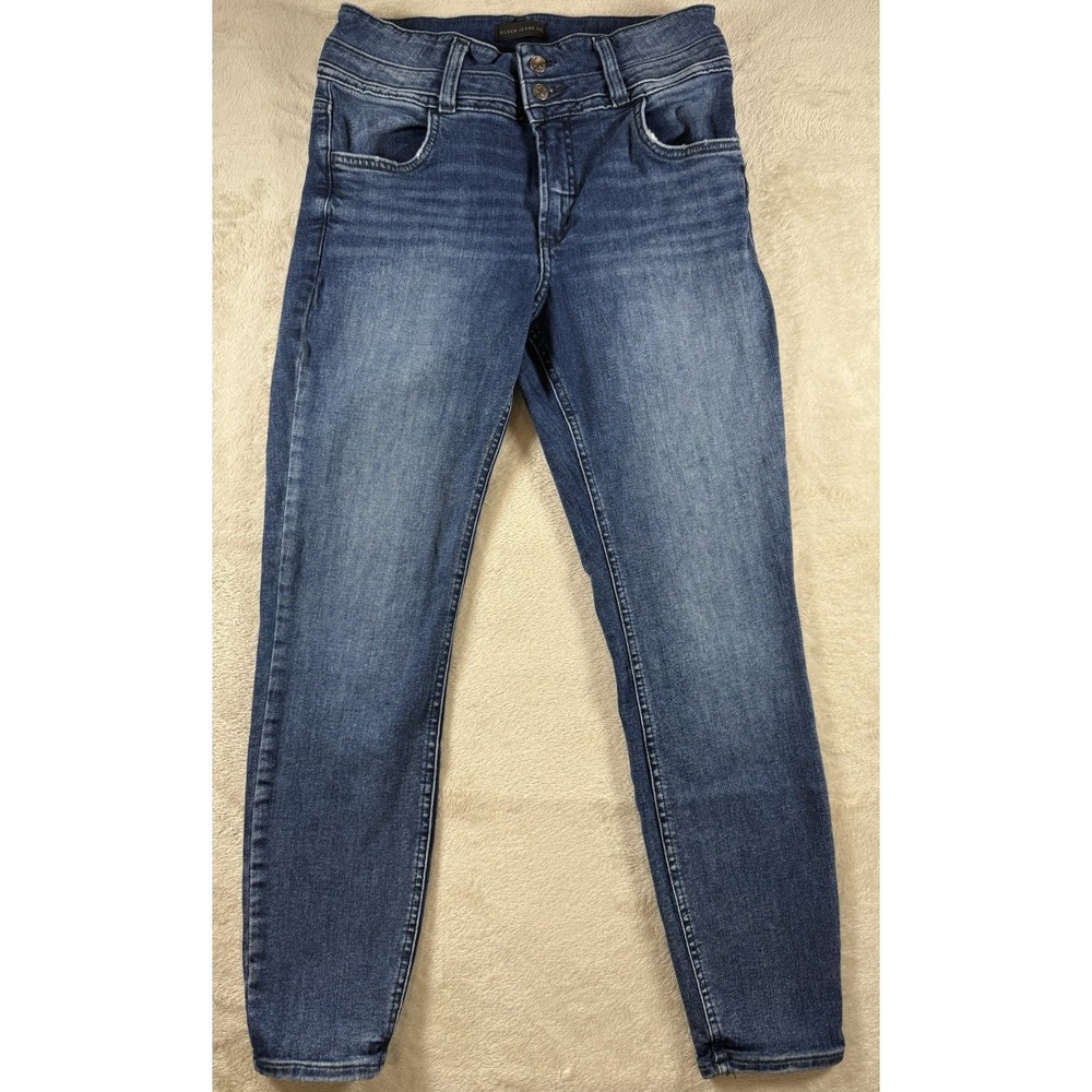 Silver Jeans Avery Women 29W L27 Blue Denim Skinny High Rise Jeans